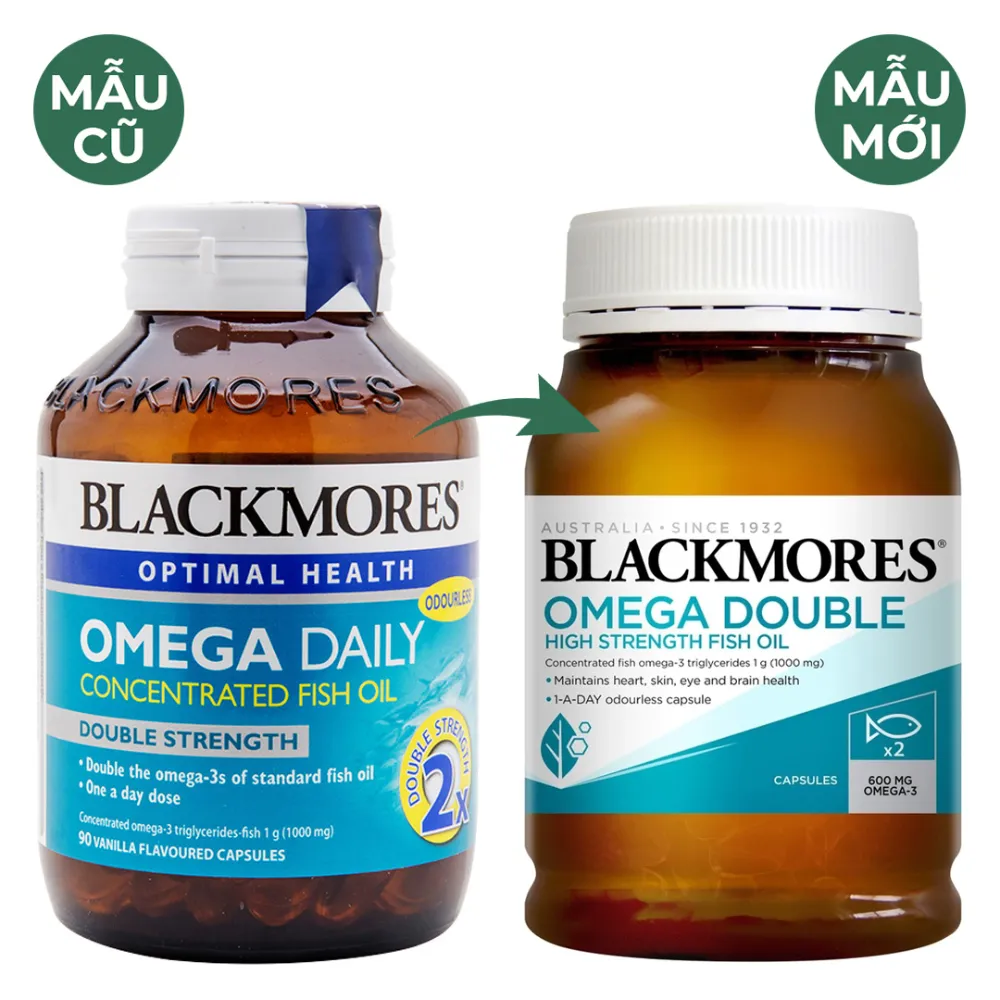 Viên uống bổ sung dầu cá Blackmores omega double high strength fish oil (90 viên)