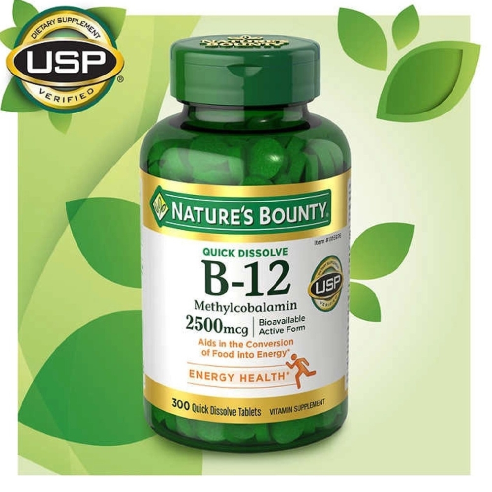Viên uống bổ sung Vitamin B12 Nature’s Bounty 2500mcg 300 viên