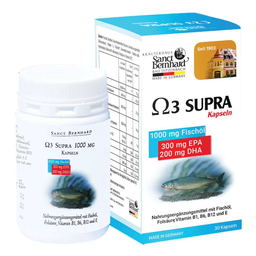 Viên uống dầu cá Omega 3 Supra 1000 mg chai 30 viên