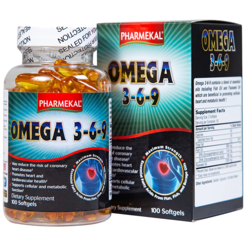 Viên uống dầu cá Pharmekal bổ sung Omega 3 - 6 - 9 100 viên