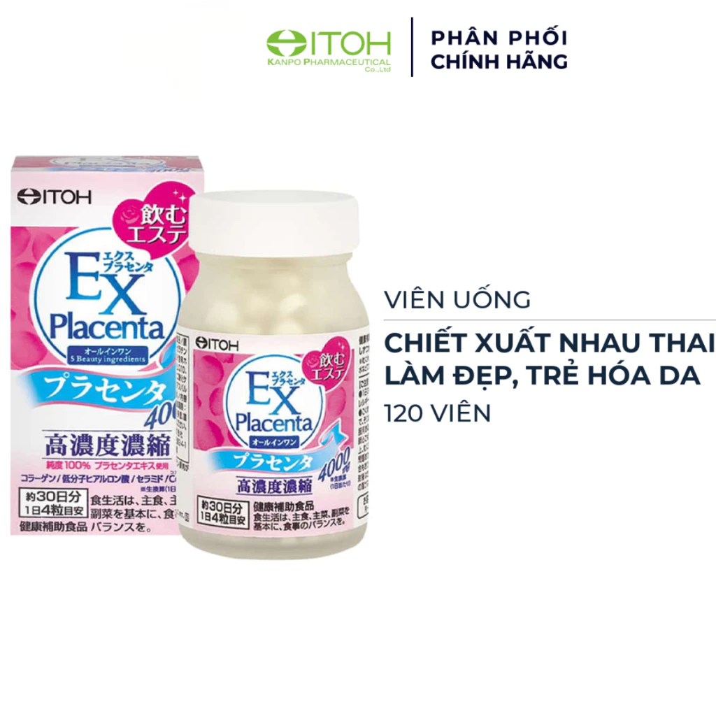 Viên uống đẹp da Naris ITOH Placenta từ nhau thai 120 Viên