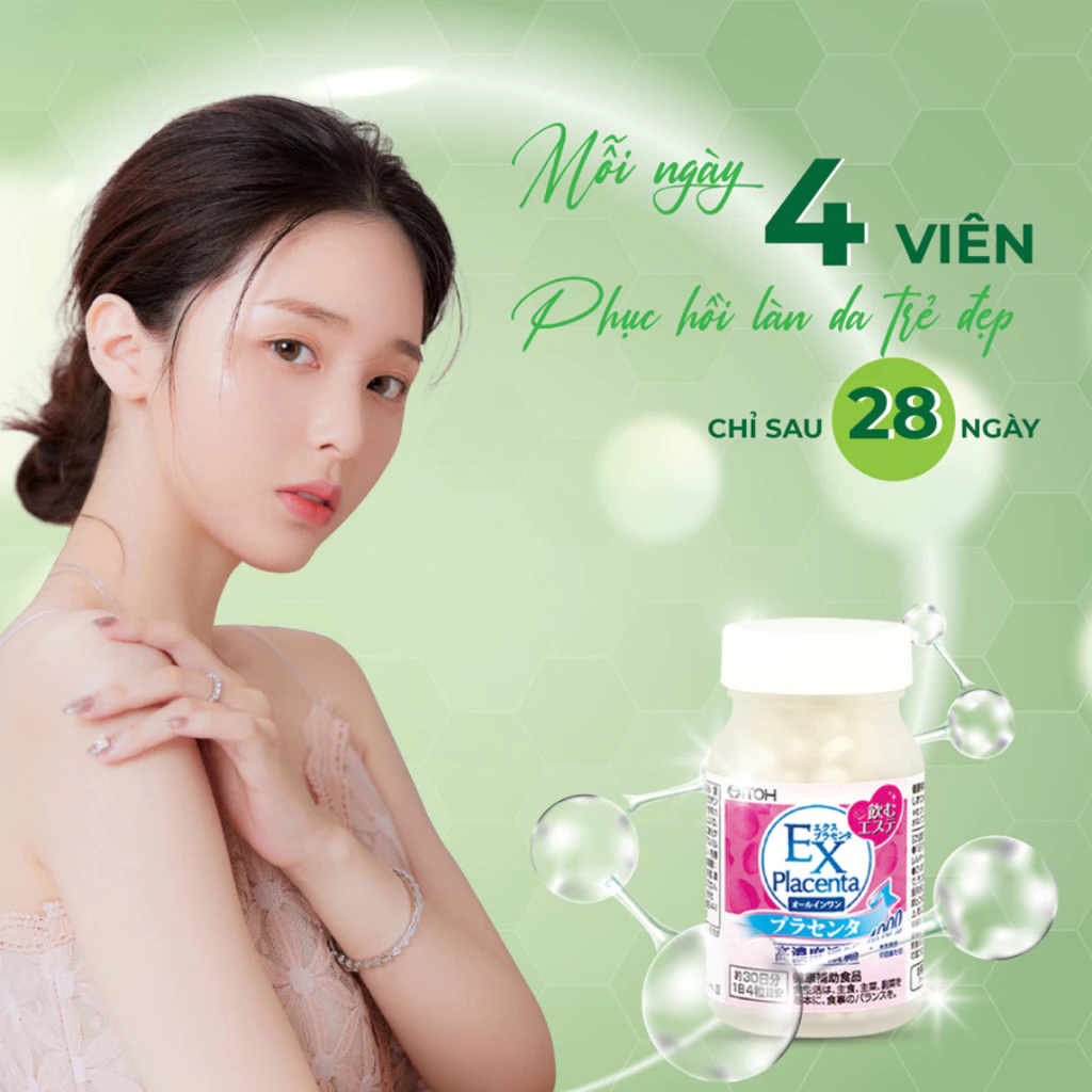Viên uống đẹp da Naris ITOH Placenta từ nhau thai 120 Viên