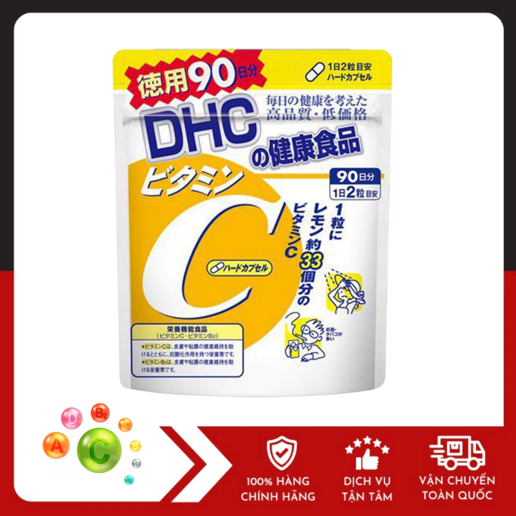 Viên uống DHC bổ sung Vitamin C gói 60 viên 30 ngày, 180 viên 90 ngày.