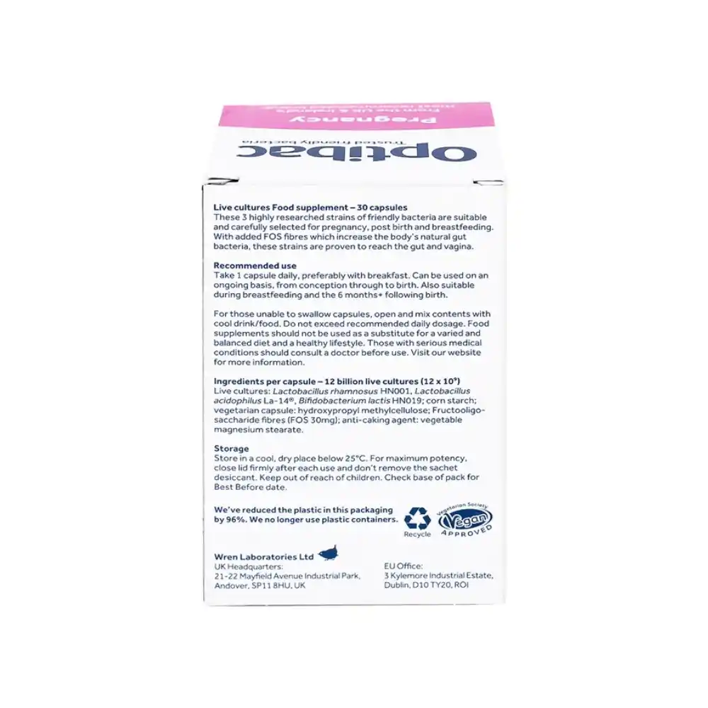 Viên uống lợi khuẩn cho bà bầu Optibac pregnancy probiotics hộp 30 viên