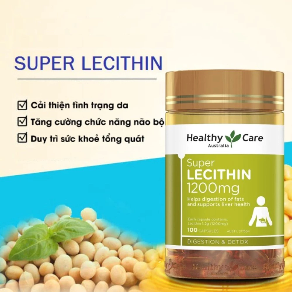 Viên uống mầm đầu nành điều hòa nội tiết Healthy Care Super Lecithin 1200mg (100 viên)