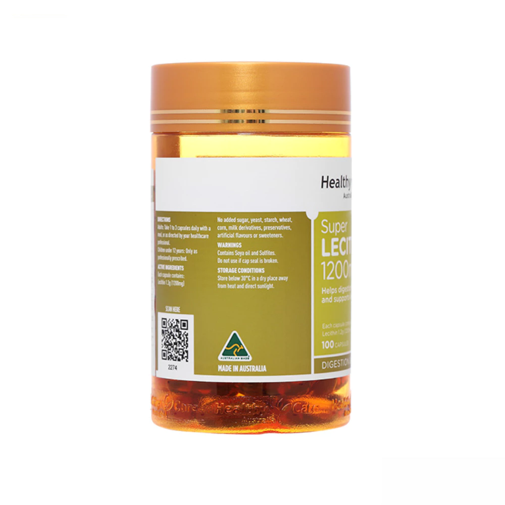Viên uống mầm đầu nành điều hòa nội tiết Healthy Care Super Lecithin 1200mg (100 viên)