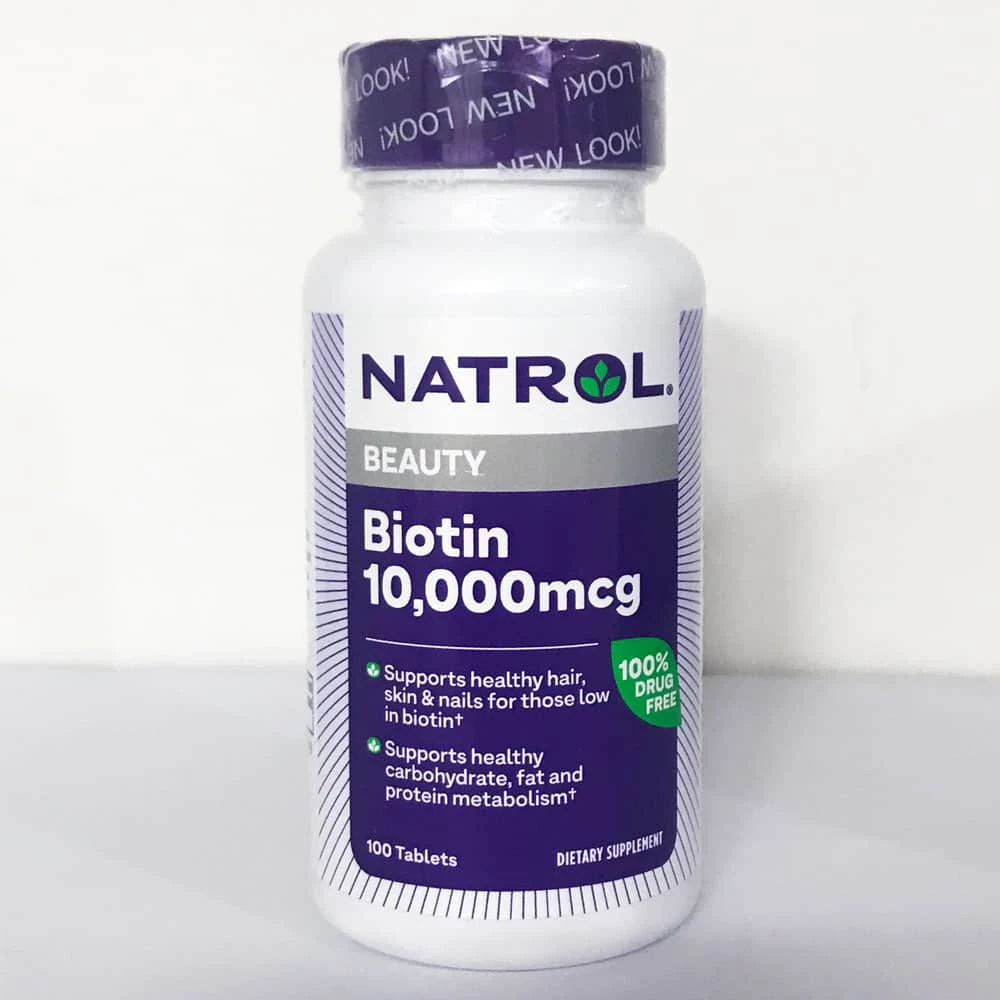 Viên uống mọc tóc Natrol Biotin 10000 mcg (100 viên)