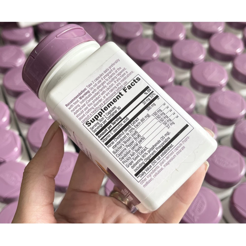 Viên uống Nature’s Way Leg Veins giảm suy giãn tĩnh mạch (60 viên)