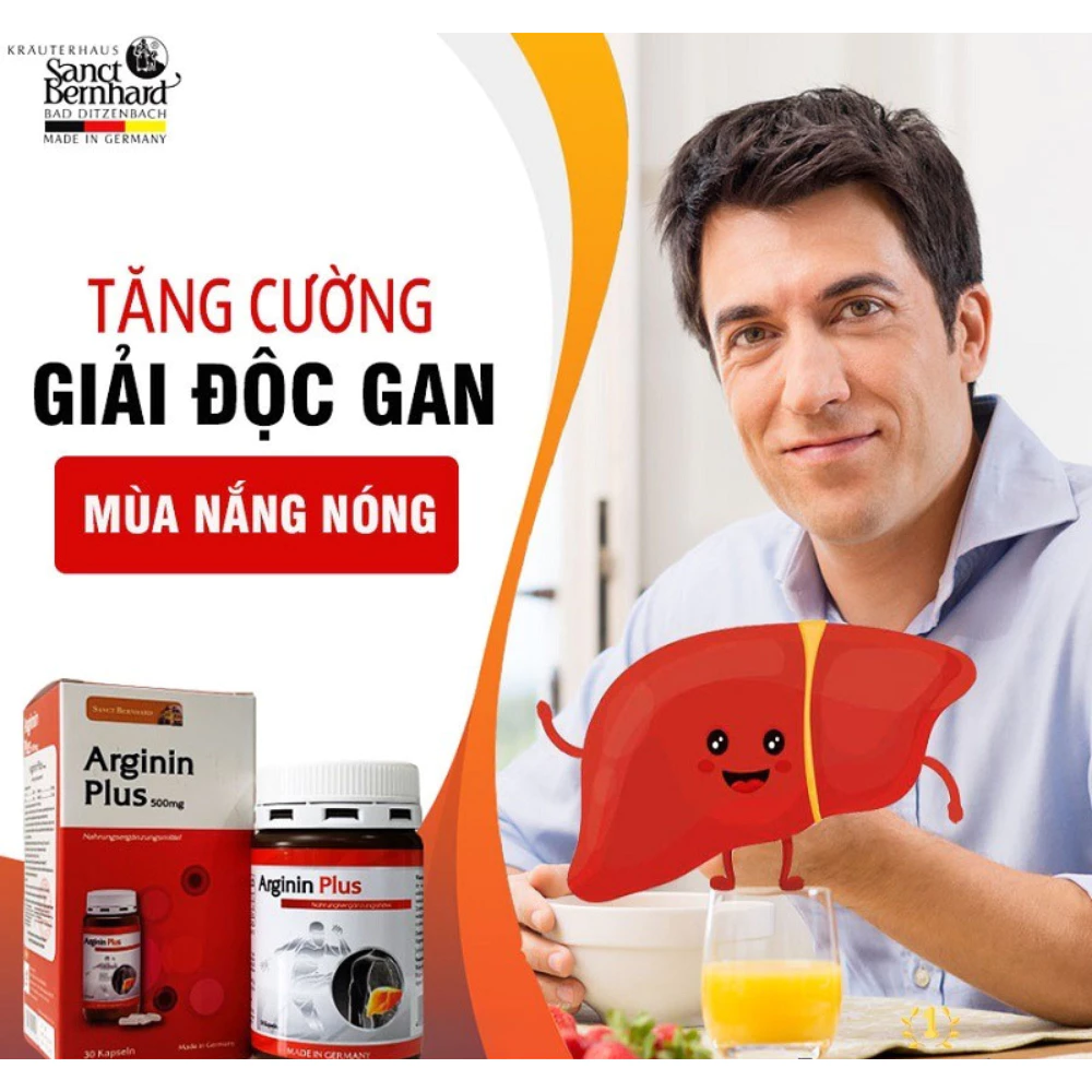 Viên uống tăng cường chức năng gan Arginin Plus Kapseln 30/60 viên