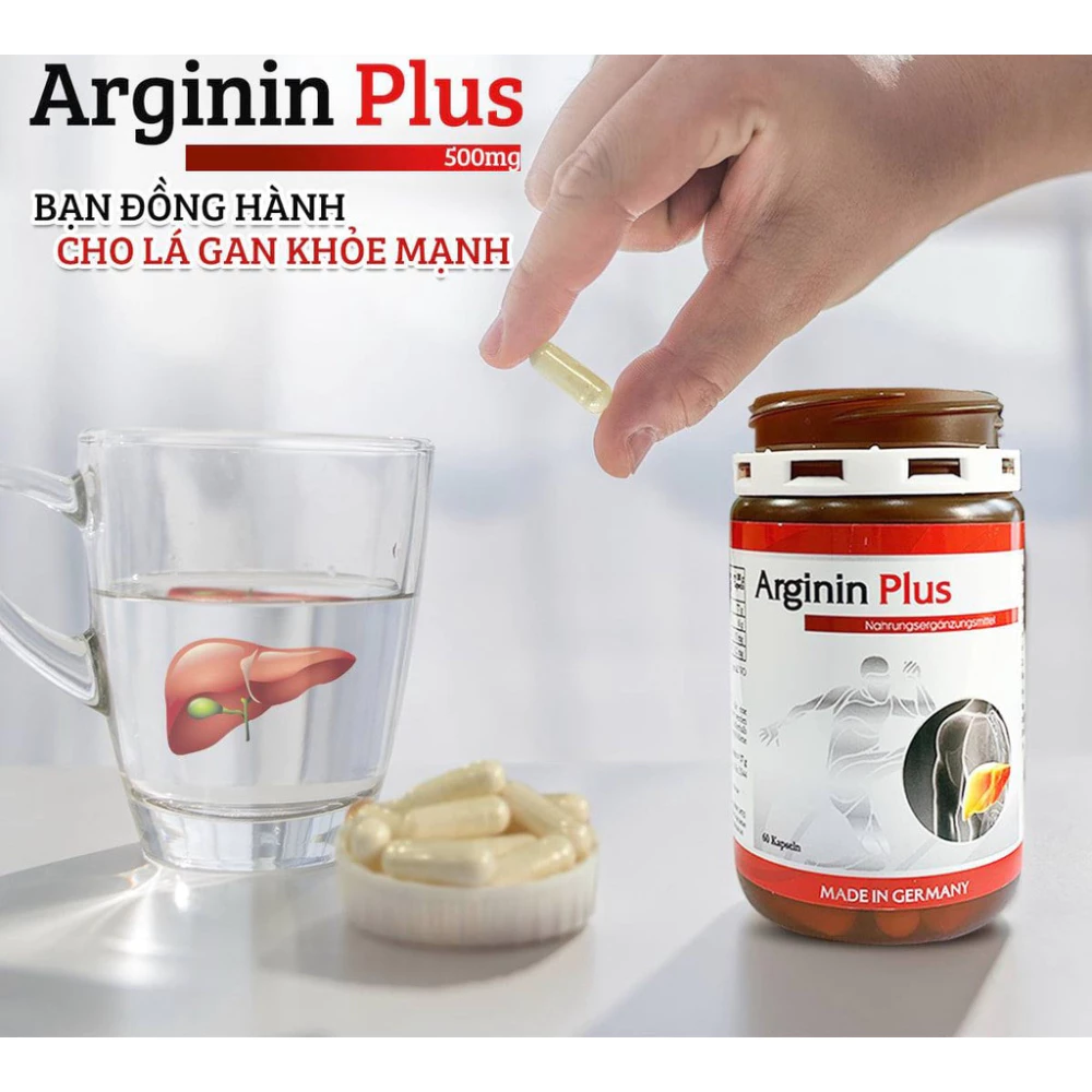 Viên uống tăng cường chức năng gan Arginin Plus Kapseln 30/60 viên