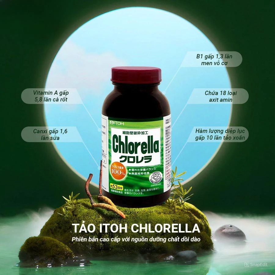 Viên uống tảo lục Naris Cosmetic ITOH Chlorella 1440 viên