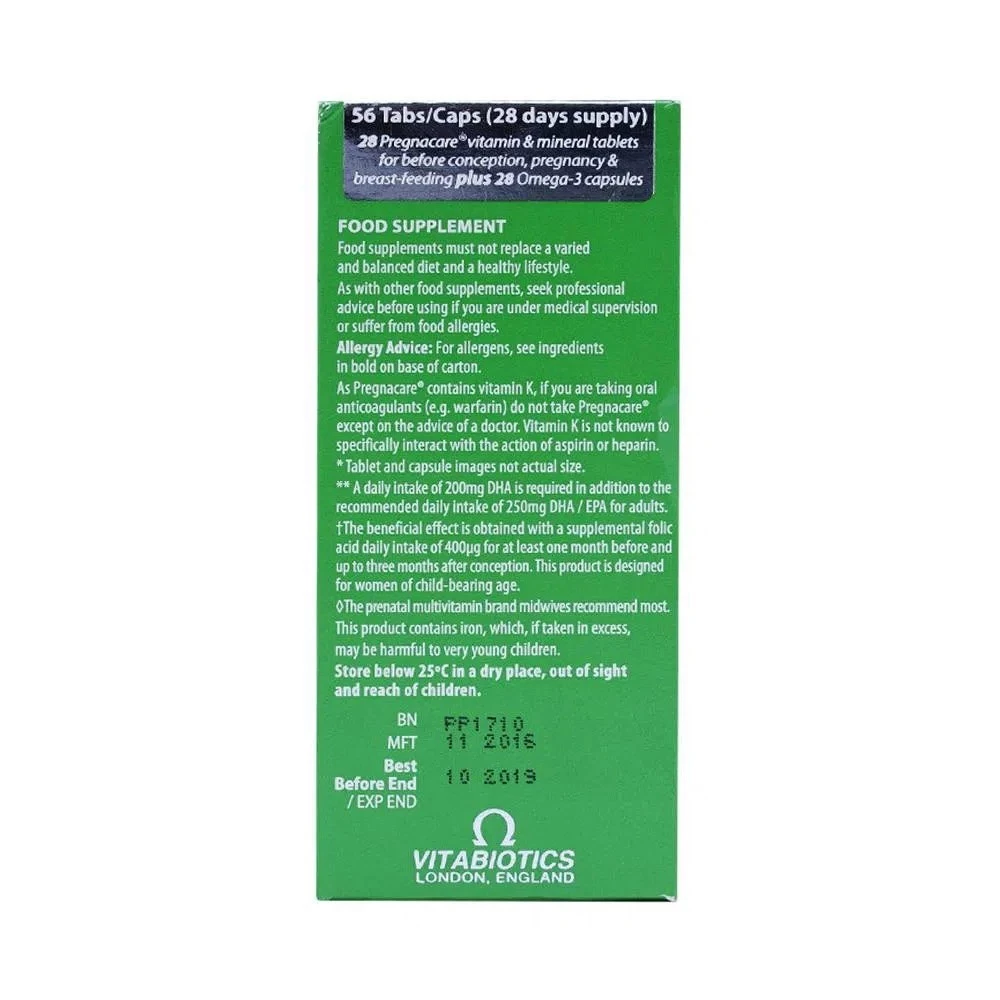 Vitamin mẹ bầu Pregnacare Plus Omega-3 56 viên