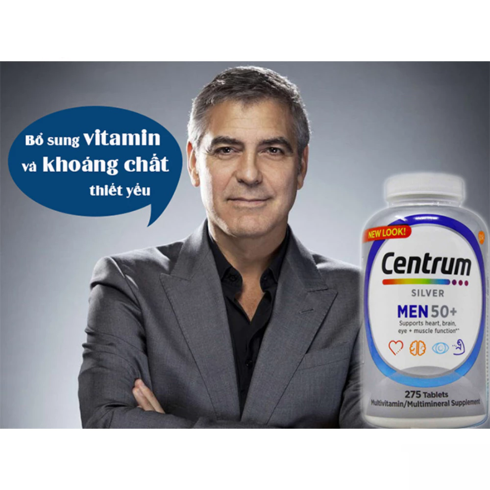 Vitamin tổng hợp dành cho nam giới trên 50 tuổi Centrum Silver Men 50+ (275 viên)