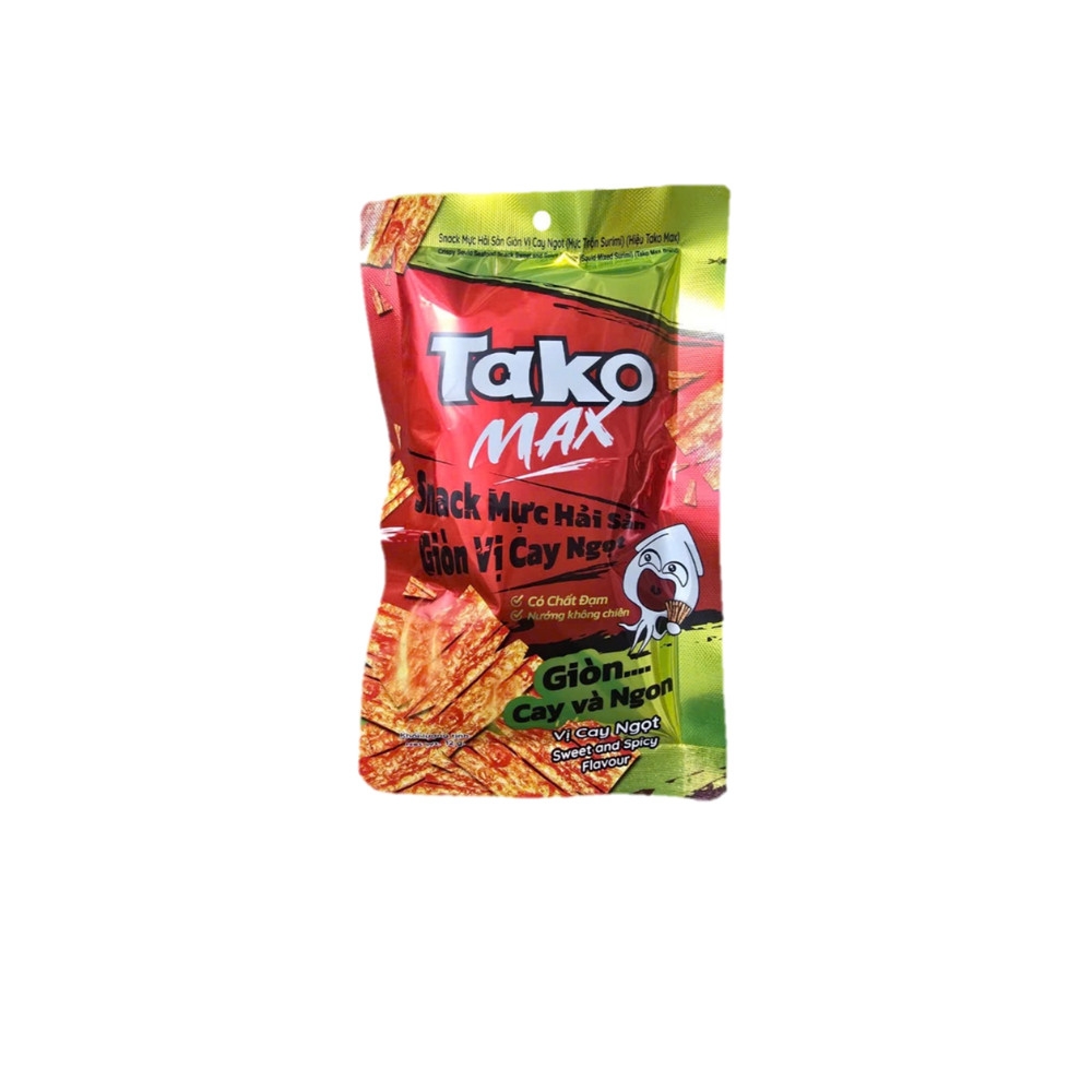 Snack mực hải sản giòn Tako Max vị cay ngọt gói 12g