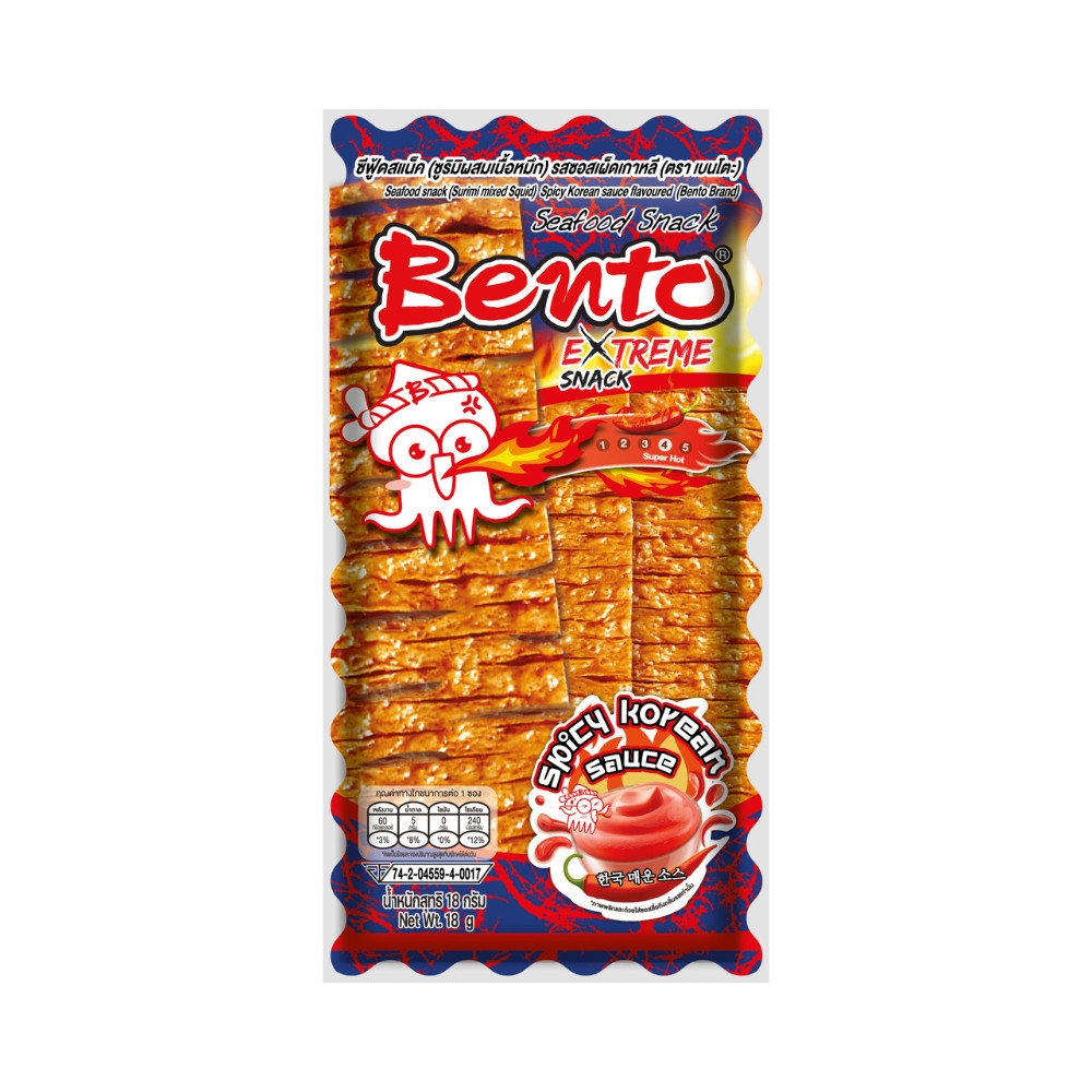 Snack Bento hải sản/mực tẩm gia vị các loại gói 18g