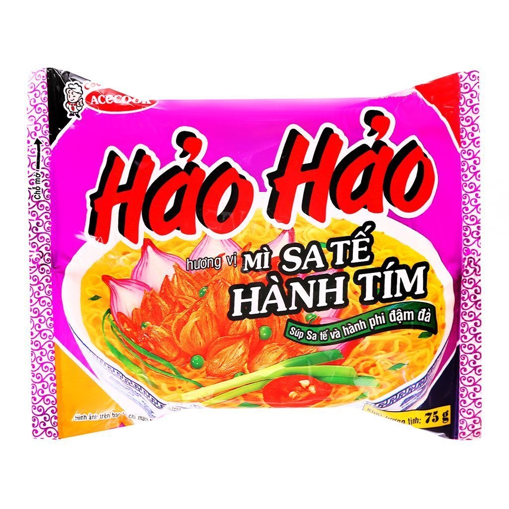 Xóa - (Thùng 30 gói) Mì Hảo Hảo sa tế hành tím gói 75g