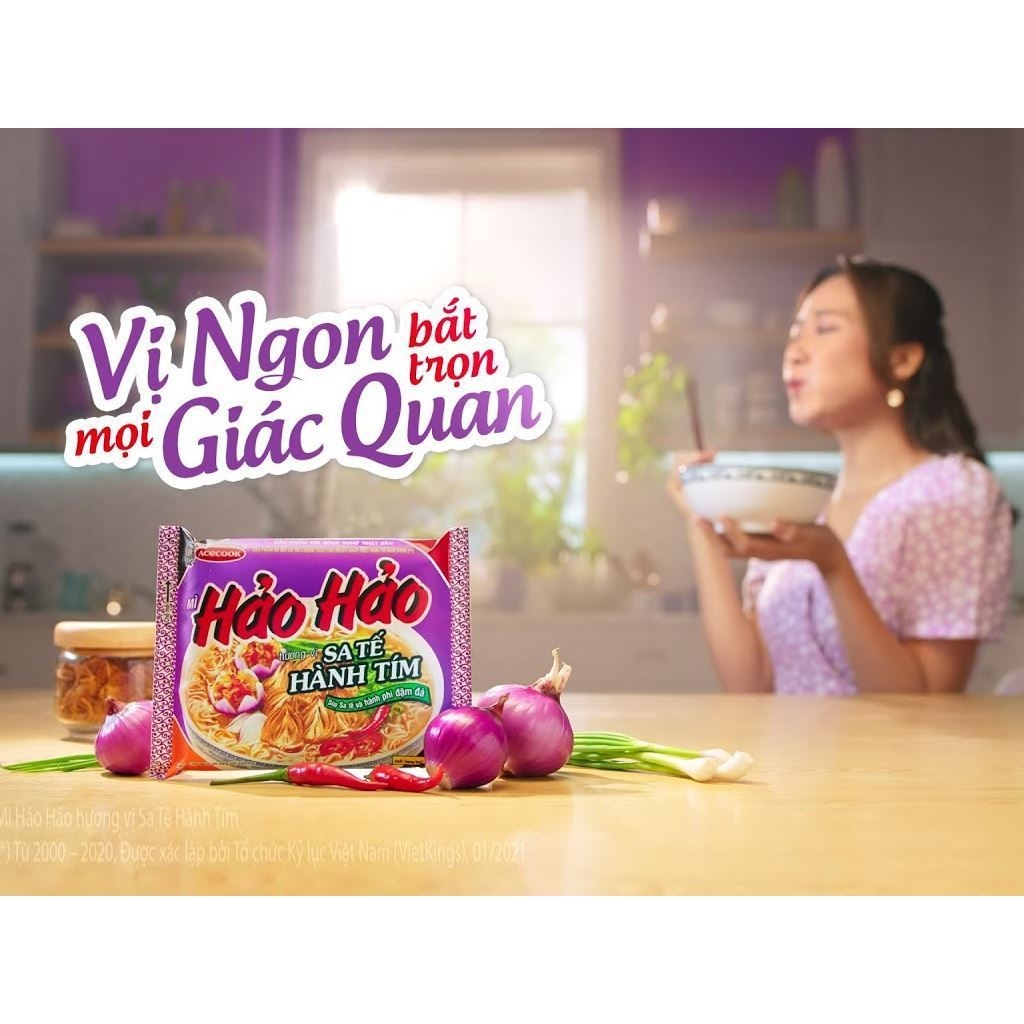 Xóa - (Thùng 30 gói) Mì Hảo Hảo sa tế hành tím gói 75g