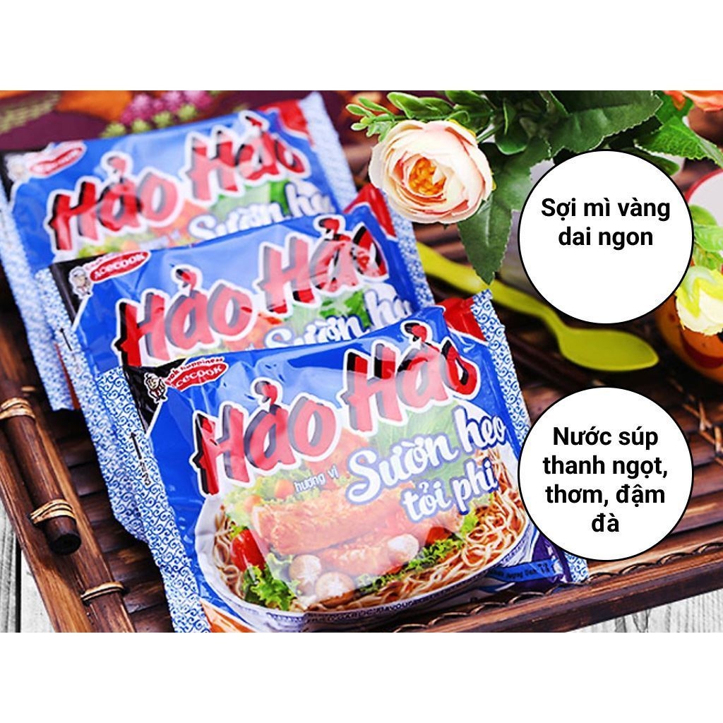 Xóa - (Thùng 30 gói) Mì Hảo Hảo sườn heo tỏi phi gói 73g