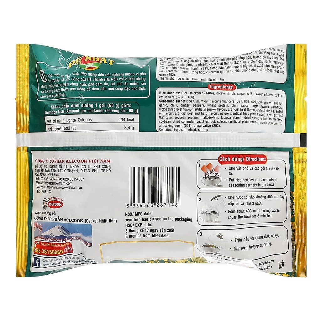 Phở bò tái lăn Đệ Nhất gói 68g