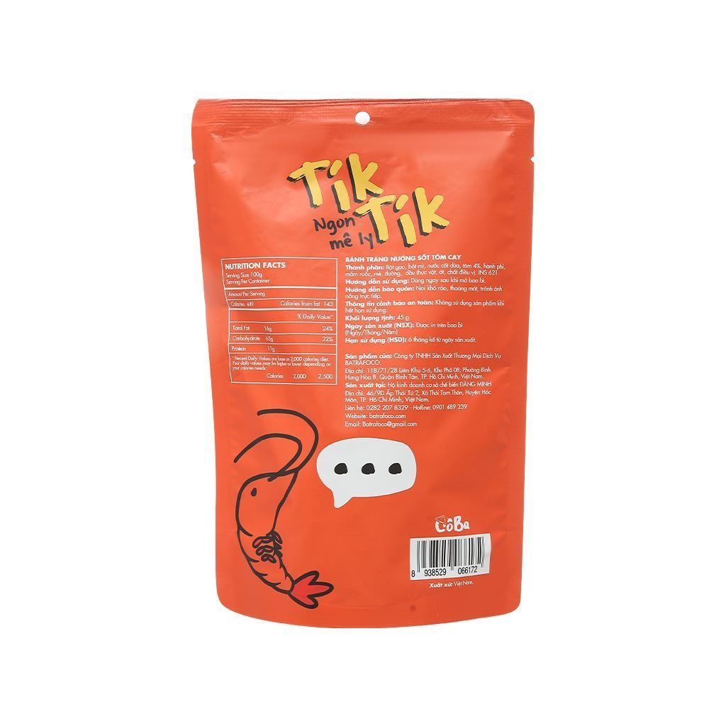 Bánh tráng nướng Cô Ba nhiều hương vị gói 45g