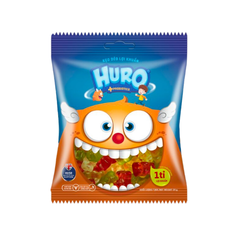Kẹo dẻo Huro bổ sung lợi khuẩn hương trái cây 24g/105g