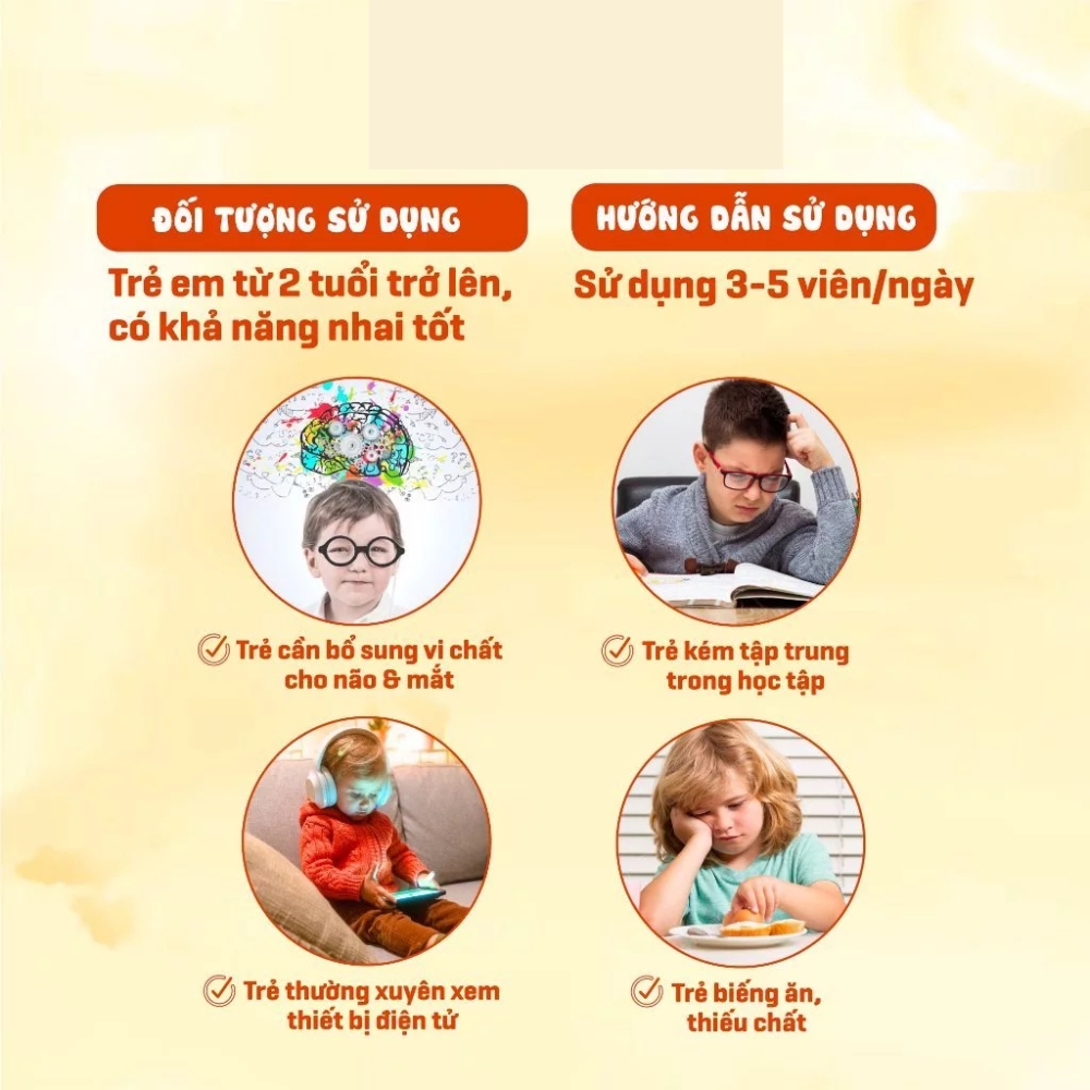 Kẹo dẻo lợi khuẩn Huro Brain & Eyes 168g