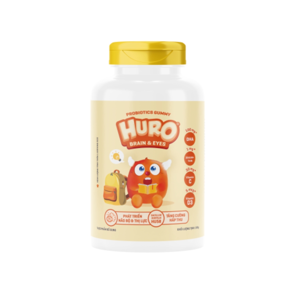 Kẹo dẻo lợi khuẩn Huro Brain & Eyes 168g