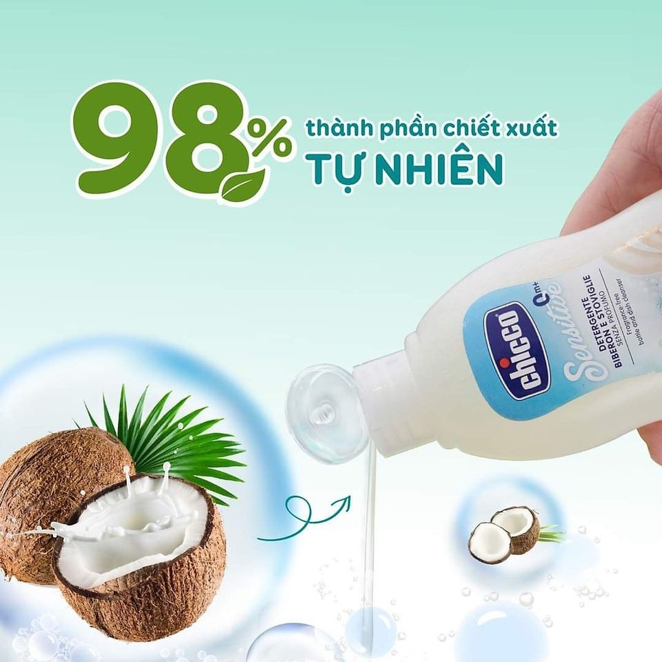 Gel rửa bình Chicco chiết xuất dầu dừa tự nhiên