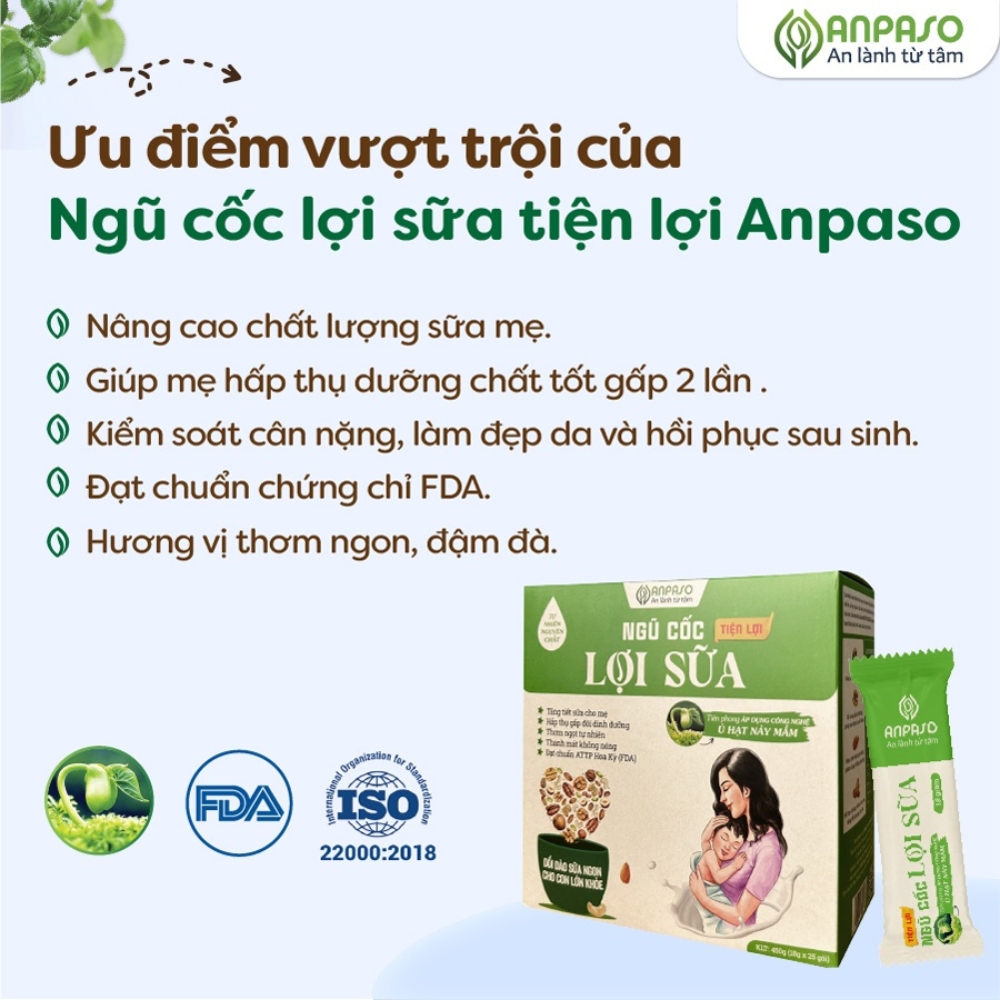 Ngũ cốc lợi sữa Anpaso hộp 450g