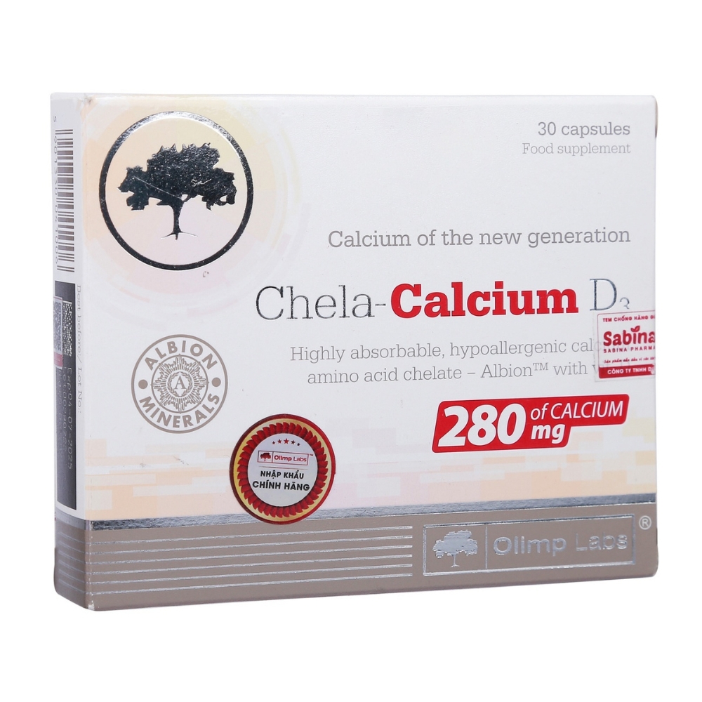 Viên uống bổ sung canxi hữu cơ Chela-Calcium D3 hộp 30 viên