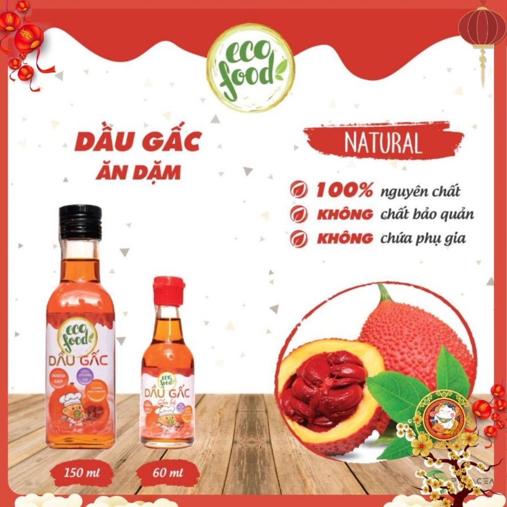 Dầu gấc nguyên chất Ecofood 60ml dành cho bé từ 6 tháng tuổi