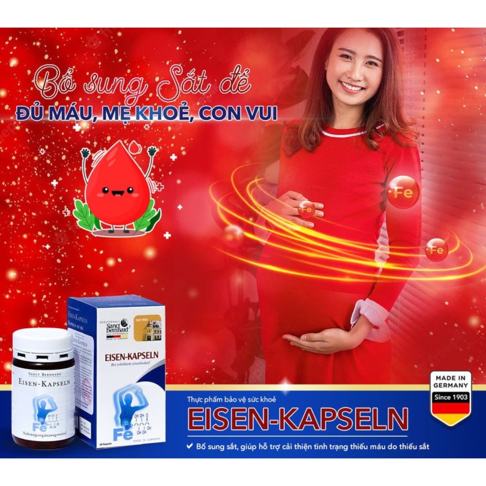 Viên uống bổ sung sắt Eisen Kapseln 60 viên