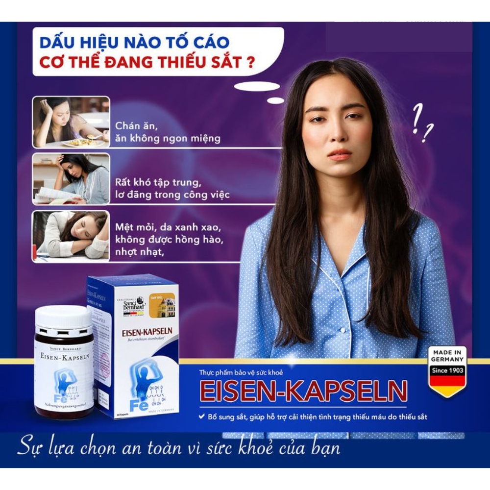 Viên uống bổ sung sắt Eisen Kapseln 60 viên
