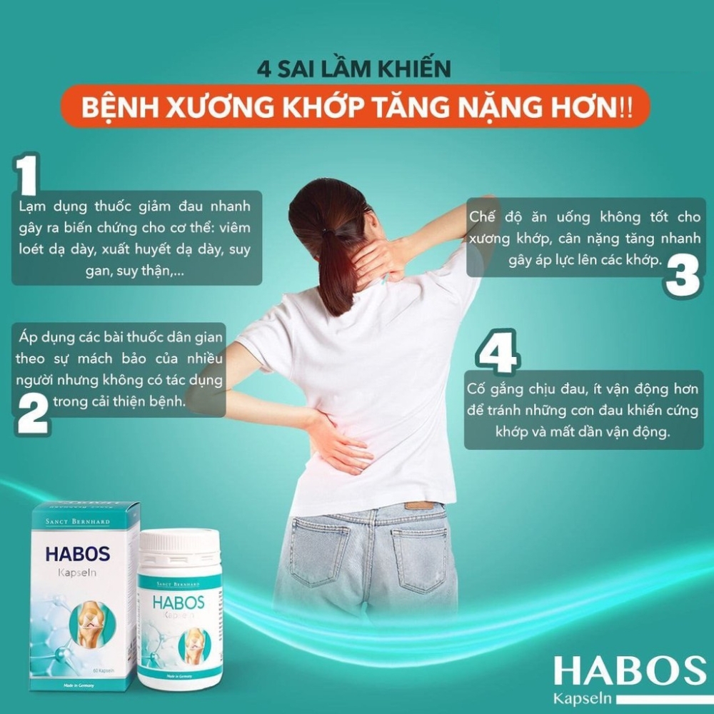 Viên uống bổ khớp Habos Kapseln 60 viên
