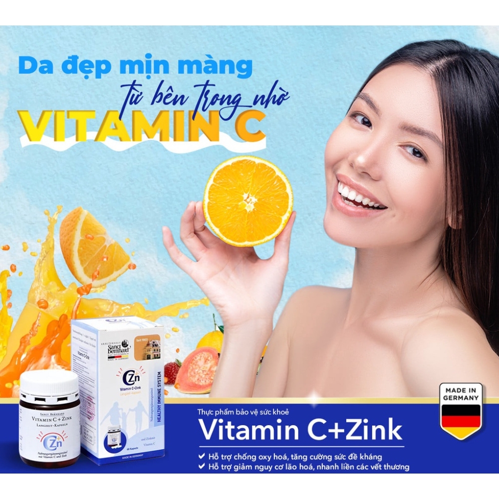 Viên uống tăng cường sức đề kháng vitamin C - zink 60 viên