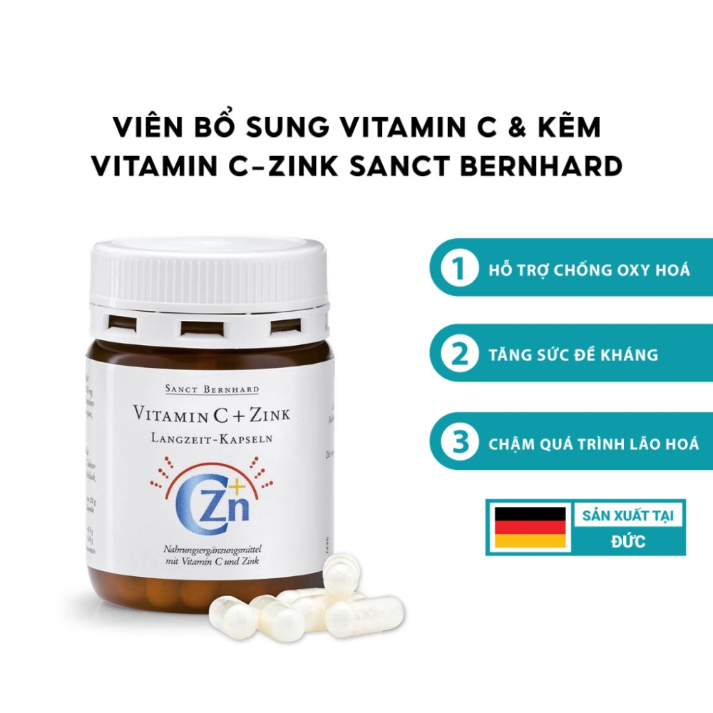 Viên uống tăng cường sức đề kháng vitamin C - zink 60 viên
