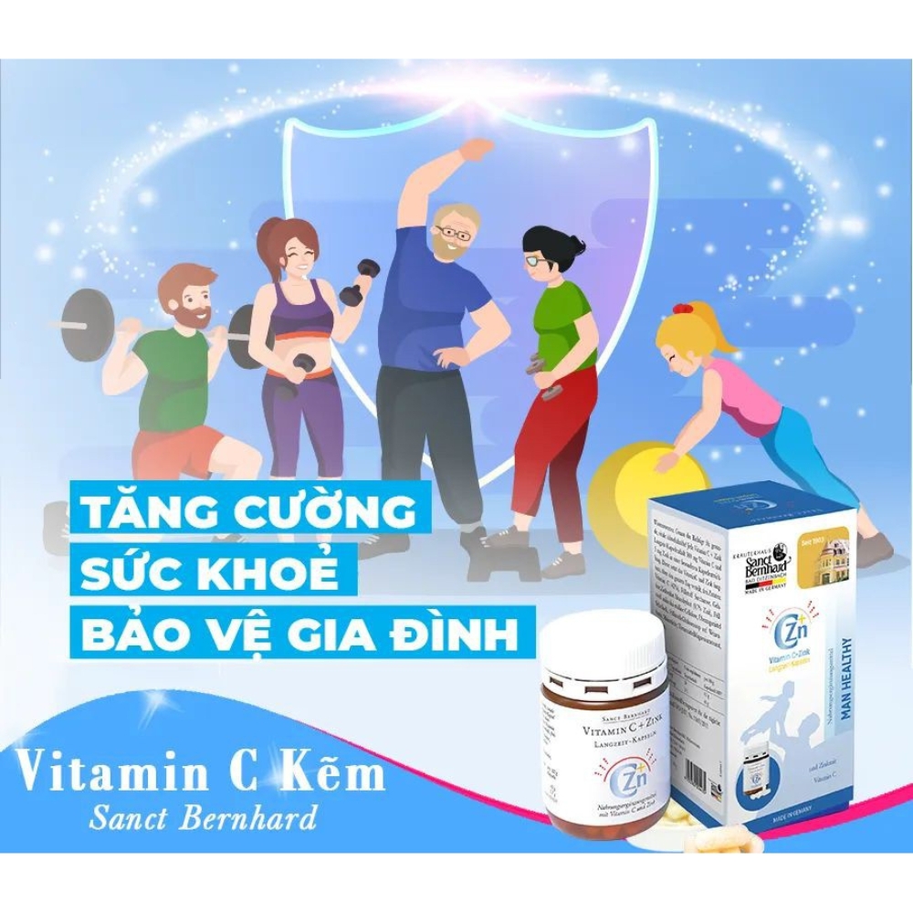 Viên uống tăng cường sức đề kháng vitamin C - zink 60 viên