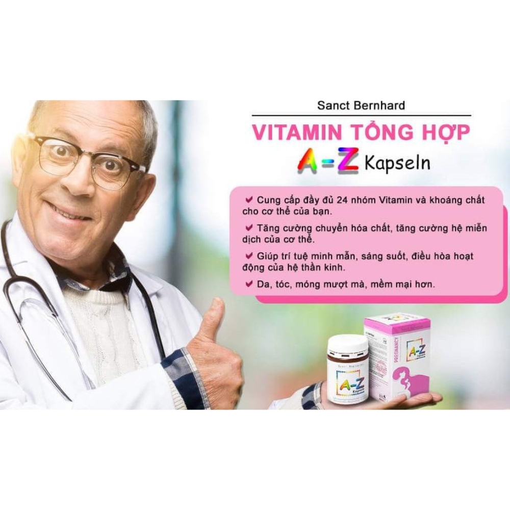 Viên uống bổ sung 24 vitamin và khoáng chất thiết yếu cho cơ thể A-Z Kapseln 60 viên