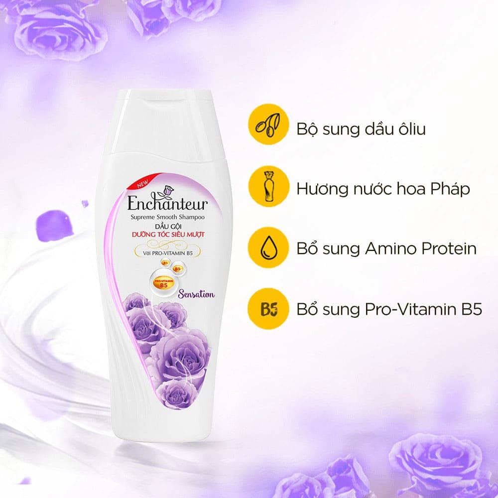 Dầu gội dưỡng tóc Enchanteur Charming/Sensation 180g