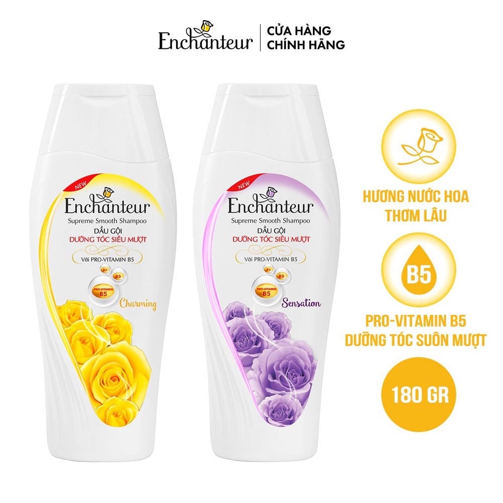 Dầu gội dưỡng tóc Enchanteur Charming/Sensation 180g