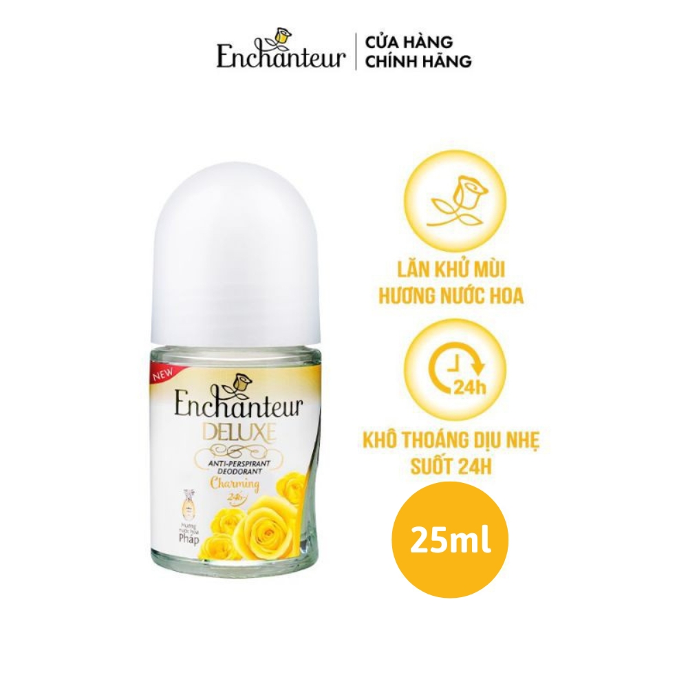Lăn khử mùi hương nước hoa Enchanteur Charming/Romantic/Sensation/Delightful 25ml