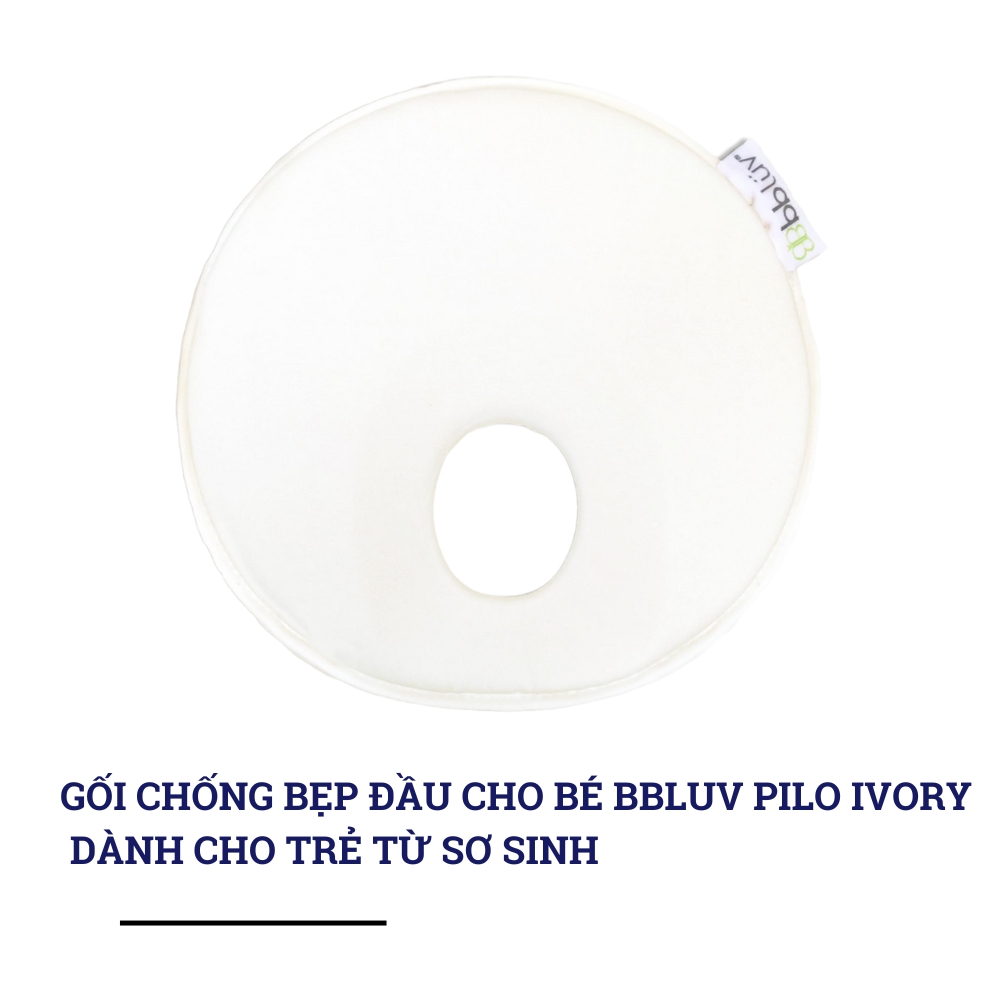 Gối chống bẹp đầu cho bé bbluv Pilo Grey/Ivory