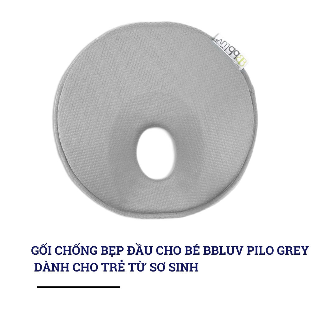 Gối chống bẹp đầu cho bé bbluv Pilo Grey/Ivory