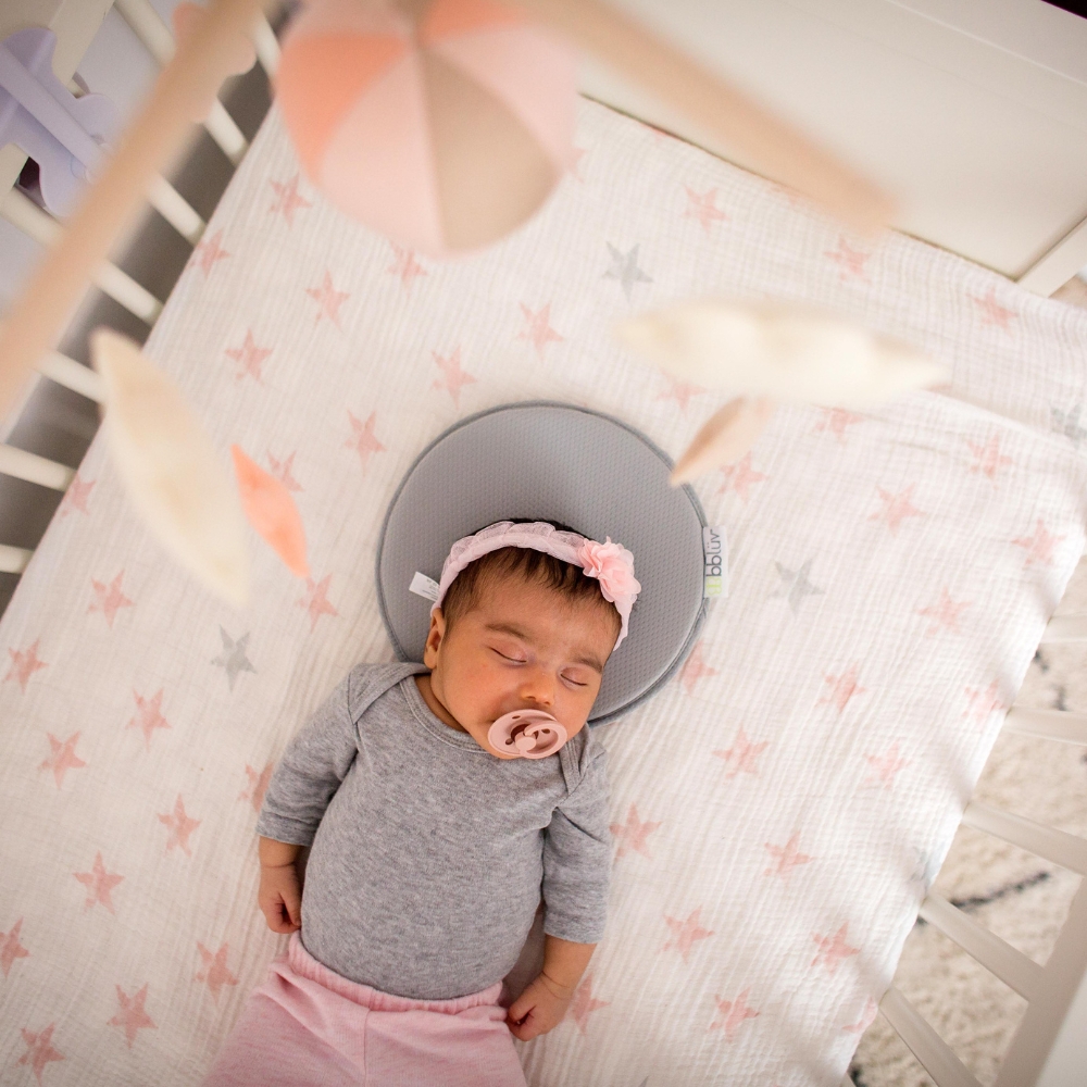 Gối chống bẹp đầu cho bé bbluv Pilo Grey/Ivory