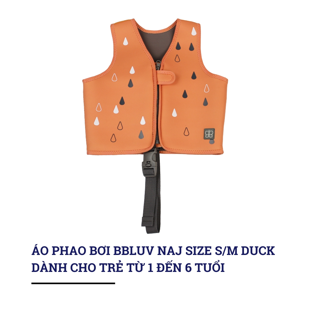 Áo phao bơi bbluv Naj size S/M dành cho bé từ 1-6 tuổi màu Navy/Dusk