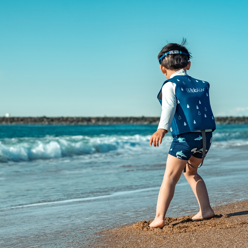 Áo phao bơi bbluv Naj size S/M dành cho bé từ 1-6 tuổi màu Navy/Dusk