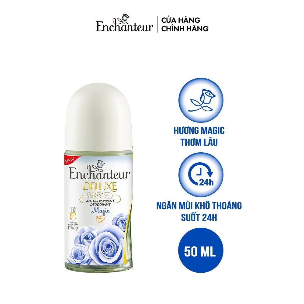 Lăn khử mùi hương nước hoa Enchanteur Charming/Magic/Romantic/Sensation/Delightful 50ml
