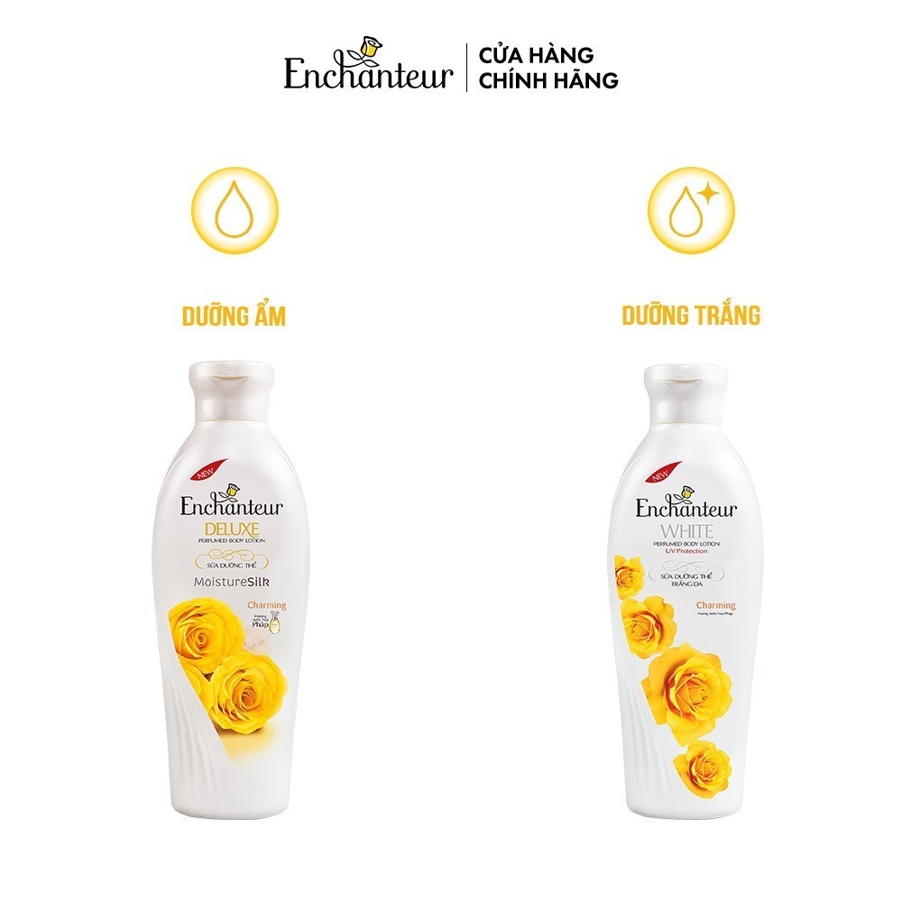 Sữa dưỡng thể trắng da/ dưỡng ẩm mềm mịn da Enchanteur Charming 200g