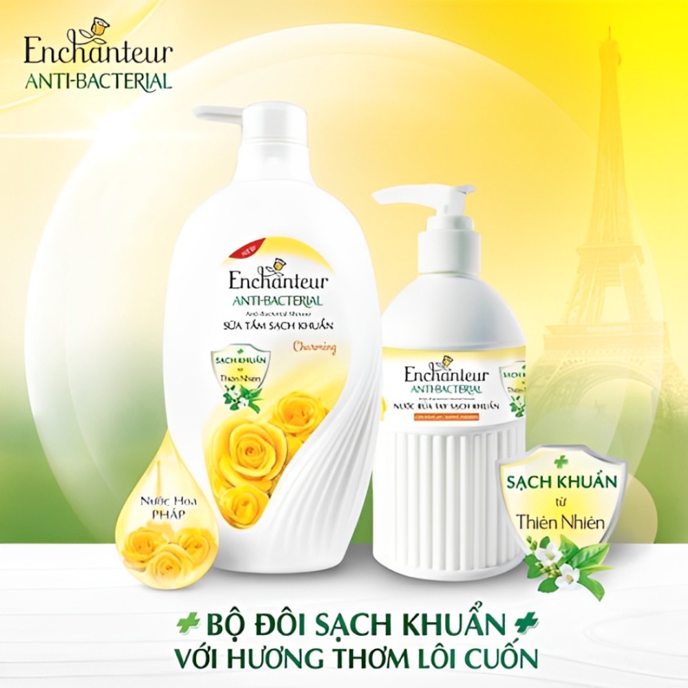 Sữa tắm sạch khuẩn hương nước hoa Enchanteur Charming 650g