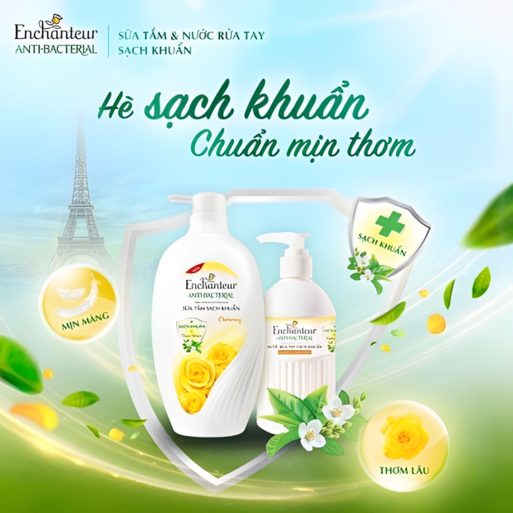 Sữa tắm sạch khuẩn hương nước hoa Enchanteur Charming 650g